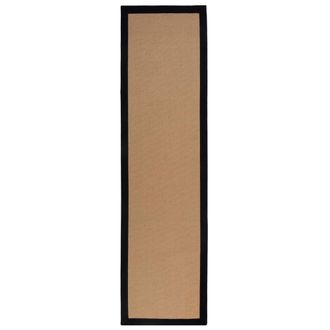 Flair Rugs Alfombra de pasillo de yute marr&oacute;n y negro 60x230cm