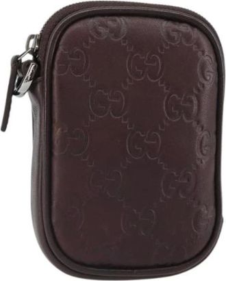 Gucci Pre-owned Bags, female, Brown, Size: ONE SIZE Pre-owned Vintage Leather Bag