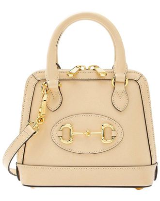 Gucci Beige Leather Horsebit 1955 Mini Satchel (Authentic Pre-Loved)