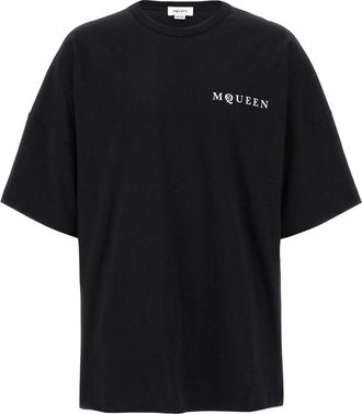 Alexander McQueen Mcqueen T Shirt Bianco/Nero-Uomo