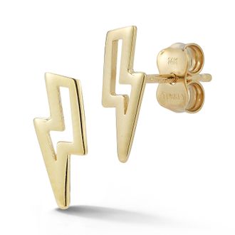 Ember Fine Jewelry 14K Gold Lightning Bolt Studs