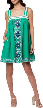 Ciebon Daina Floral A-Line Babydoll Minidress in Green Multi at Nordstrom, Size X-Small
