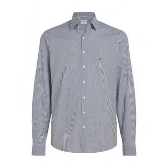 Calvin Klein Poplin rigata overhemd - Heren - Casual Overhemden - Blauw - 5XL - Overhemden