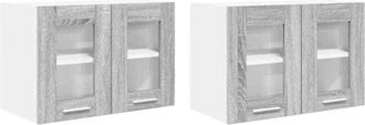 vidaXL Hanging Cabinet Riga 2 pcs Grey Sonoma 60 x 31 x 40 cm vidaXL