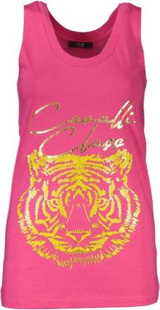 Cavalli Roze Katoenen Dames Top - Dames - Tops zonder mouwen - Roze - S - Katoen - Tops