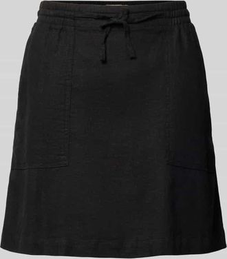 Ichi Minirock aus Leinen-Viskose-Mix Modell LINNO in Black, Gr&ouml;&szlig;e 44