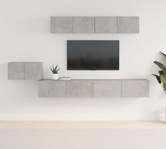 vidaXL Vidaxl - Set De Muebles De Tv 5 Pzas Madera Contrachapada Gris Hormig&oacute;n