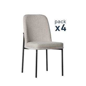 Klast Packs 4 sillas tela gris 46 x 87 cm