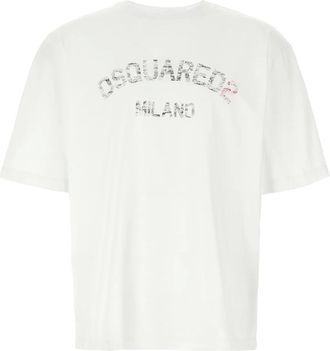 Dsquared2 Heren, Tops, Wit, Maat: M Katoen