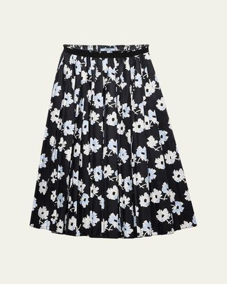 Prada Wildflower Cotton Midi Skirt