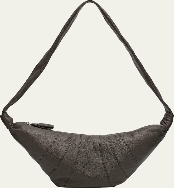 Mens Medium Croissant Leather Crossbody Bag