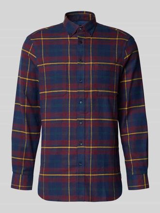 Christian Berg Regular Fit Freizeithemd mit Button-Down-Kragen in Bordeaux, Größe 3XL