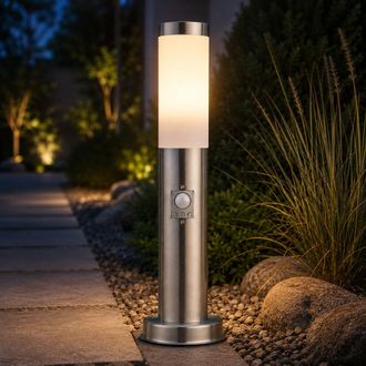 ETC Shop Lampione Da Giardino Con Rilevatore Di Movimento, Piantana Da Esterno, Piantana, Rilevatore Di Movimento, Illuminazione Vialetto, Pavimento Da Esterno