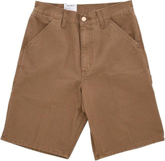 Carhartt Work in Progress Bruine Rinsed Korte Stoffen Broek - Heren - Korte Broeken - Bruin - W28 - Katoen - Korte Broeken