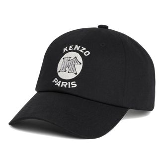 Kenzo Paris Emblem Geborduurde Pet - Heren - Petten - Zwart - ONE Size - Katoen - Accessoires