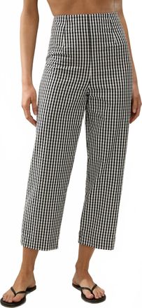 Faithfull The Brand Claudine Pants In Black Textured Gingham