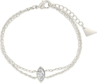 Sterling Forever Karlie CZ & Layered Chain Bracelet