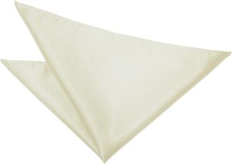 DQT Men Plain Satin Wedding Formal Casual Groom Best Man Office Party Hanky Handkerchief Pocket Square - Ivory