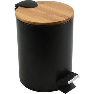 OEM Papelera De Ba&ntilde;o De 3 Litros, Con Aspecto De Madera Negra