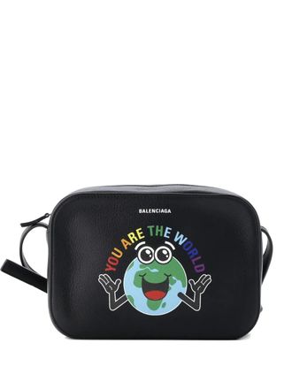 Balenciaga Everyday Camera Bag Printed Leather Small crossbody bag - Zwart