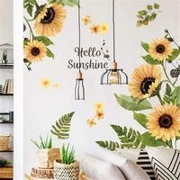 OEM Adhesivo De Pared Diy, Dise&ntilde;o De Girasol, Decoraci&oacute;n De Pared Autoadhesiva Para Sala De Estar, Dormitorio O Ventana - Crezuo