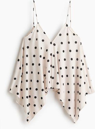H&M Loose-fit Strappy Top in White/polka Dot at Nordstrom, Size X-Small