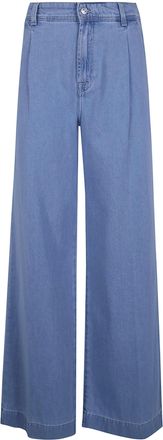 7 For All Mankind Seaplated Pinces Wide Leg Jeans