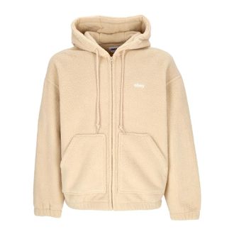 Obey Fleece Zip Hoodie Jas - Heren - Vesten met rits - Beige - XL - Polyester - Hoodies & sweatvesten