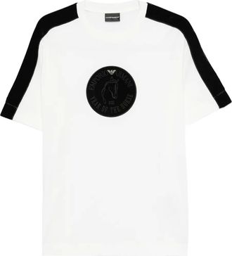 Emporio Armani T-shirt con dettaglio a righe - Bianco