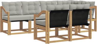 vidaXL Conjunto De Sof&aacute;s De Exterior 7 Uds. Blanco Y Gris Claro Vidaxl