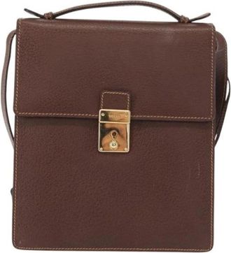 Gucci Pre-owned Vintage Cross Body Bag - Dames - Vintage Schoudertas - Bruin - ONE Size - Leer - Vintage