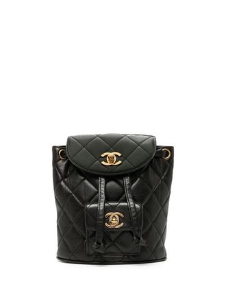 Chanel 1992 mini Duma diamond-quilted backpack - Black