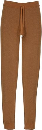 KANGRA Broeken, Dames, Bruin, L, Katoen, Drawstring Lurex Katoenen Broek