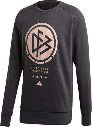 adidas Mens adidas Dfb Ssp Cr Swt Germany National Team Large Logo Round Neck Long Sleeves Black FI1470