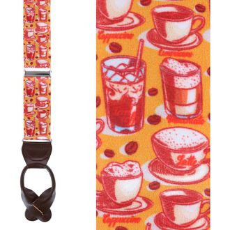 Trafalgar Store Highly Caffeinated Silk Button End Suspenders in Tan at Nordstrom