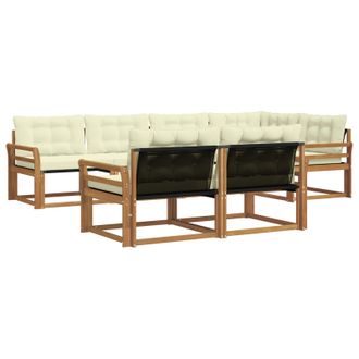 vidaXL Conjunto De Sof&aacute;s De Exterior Con Coj&iacute;n 7 Pcs Natural Y Crema Vidaxl