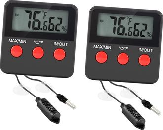 OEM Term&oacute;metro Higr&oacute;metro Para Reptiles, Accesorios Para Terrarios De Reptiles, Medidor Digital De Humedad Y Temperatura Para Uso En Interiores, Paquete D