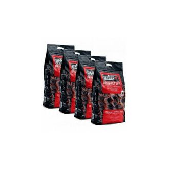 Weber Carbonella per Barbecue Weber bbq in Bricchetti di carbone di legna Sacco 4 kg. - n. 4 sacchi