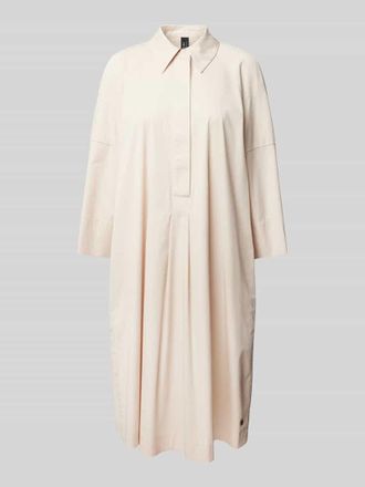 Marc Cain Knielanges Hemdblusenkleid mit 3/4-Arm in Sand, Gr&ouml;&szlig;e 36