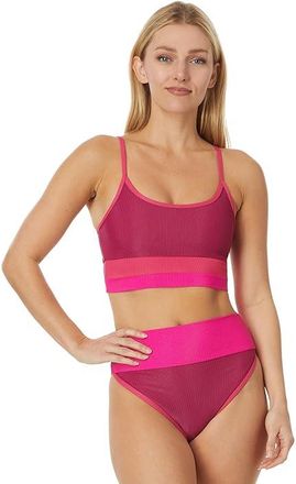 Beach Riot Eva Top Womens Lingerie Sorbet Red Colorblock : SM, Spandex/Polyester
