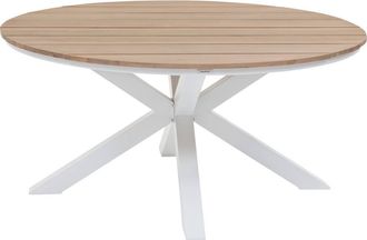 Hesperide Hesperide - Mesa De Jard&iacute;n De 4 Plazas Oriengo De Acacia Y Aluminio Epoxi Blanco - Hesp&eacute;ride