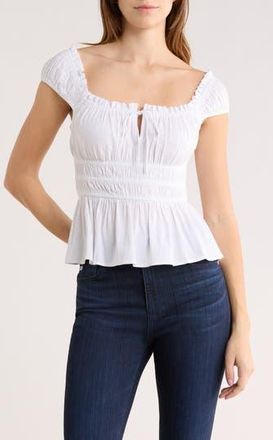 Abound Pretty Peplum Top in White at Nordstrom Rack, Size X-Large