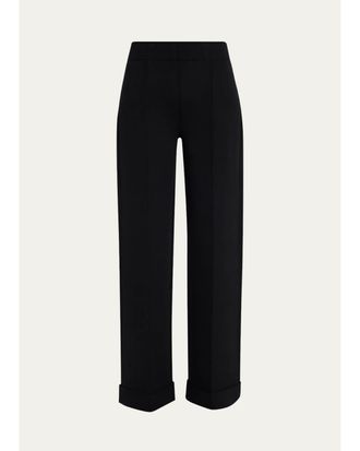 Lafayette 148 New York Thomas Cuffed Pintuck Straight-Leg Pants
