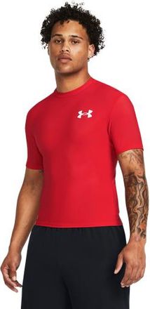 Under Armour Mens Heatgear OG Compression Short Sleeve - Red/White Size 3XL
