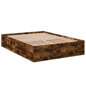 vidaXL Estructura De Cama Madera De Ingenier&iacute;a Roble Ahumado 120x190cm Vidaxl