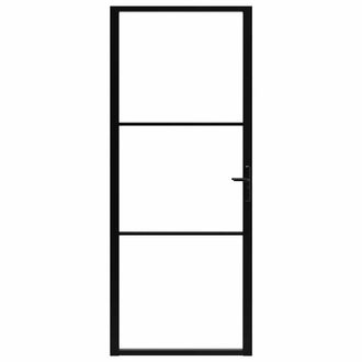 Berkfield Home Interior Door ESG Glass & Aluminium 93x201.5 cm Black