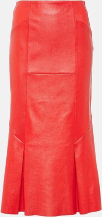 Stouls Lola leather midi skirt