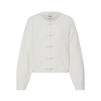 Ichi Ichi - Ihandora Cardigan - Dames - Truien - Wit - Maat: XS Zijde