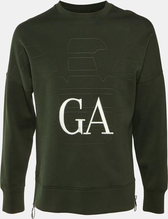 Emporio Armani Green Jersey Logo Embroidered Sweatshirt