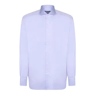 Dell'Oglio Formal Shirts, male, Blue, Size: 5XL Cotton Twill Shirt